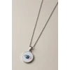 Gümüş Renk Göz Figürlü Çelik Kolye