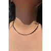 Gümüş Renk Hasır Model Çelik Kolye