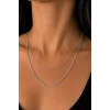 Gümüş Renk İkili Çelik Kolye