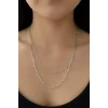 Gümüş Renk İkili Çelik Kolye