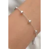 Gümüş Renk Kalp Figürlü   Bileklik