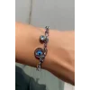 Gümüş Renk Karışık Figürlü Çelik Bileklik