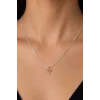 Gümüş Renk Taş Detaylı Çelik Kolye
