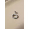 Gümüş Renk Taşlı Cerrahi Çelik Göbek Piercing