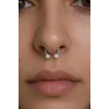 Gümüş Renk Taşlı Cerrahi Çelik  Septum Piercing