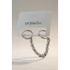 Gümüş Renk Taşlı Tx Küpe (Tek)