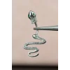 Gümüş Renk Yılan Figürlü Cerrahi Çelik Göbek Piercing