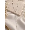 Gümüş Renk Yıldız Figürlü Çelik Y Kolye