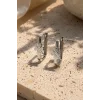 Gümüş Renk Yonca Figürlü Çelik Küpe (Çift)