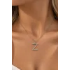 Gümüş Renk Z Harfli Taşlı Tx Kolye
