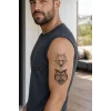 İkili Kurt Mini Geçici Dövme Tattoo