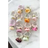 Karışık Renk 12li Çiçek Figürlü Simit Toka Set