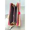 Koyu Pembe Renk Deri Kadın Cüzdan