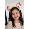 Krem Renk Ayıcık Figürlü Peluş Taç
