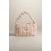 Krem Renk Peluş Makyaj Çantası