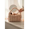 Krem Renk Peluş Makyaj Çantası