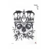 Geçici Kuru Kafa Figürlü Dövme Tattoo