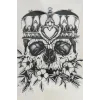 Geçici Kuru Kafa Figürlü Dövme Tattoo