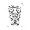 Kurukafa ve Çiçek Modelli Geçici Dövme Tattoo