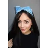Mavi Renk Kurdele Figürlü Çiçek Desenli Taç