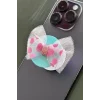 Mavi Ve Pembe Renk Kurdele Figürlü 3D Telefon Tutacağı