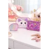 Mor Renk 3lü Makyaj Çantası