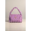 Mor Renk Peluş Makyaj Çantası