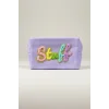 Mor Renk Stuff Yazılı Makyaj Çantası