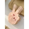 Pembe Renk El Figürlü Kemik Mandal Toka