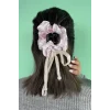 Pembe Renk İnci Detaylı Mandal/Simit Toka