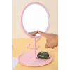 Pembe Renk Işıklı Masa Aynası