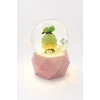 Pembe Renk Kaktüs Figürlü Işıklı Mini Kar Küresi