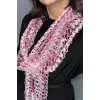 Pembe Renk Örgü Detaylı Şal