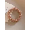 Pembe Renk Taşlı Lastik Toka