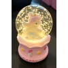 Pembe Renk Unicorn Işıklı Mini Kar Küresi
