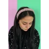 Pudra Renk Peluş Taç