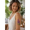 Renkli Çiçek Geçici Mini Tattoo