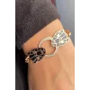 Rose Renk Kaplan Figürlü Çelik Bileklik