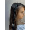 Siyah Renk Örgü Saç Figürlü Pens Toka