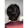 Siyah Renk Örgülü Topuz Tokası