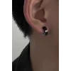 Siyah Renk Unisex Çelik Halka Küpe (Çift)