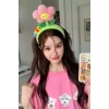 Yeşil Renk Çiçek Figürlü Peluş Taç