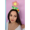 Yeşil Renk Çiçek Figürlü Peluş Taç