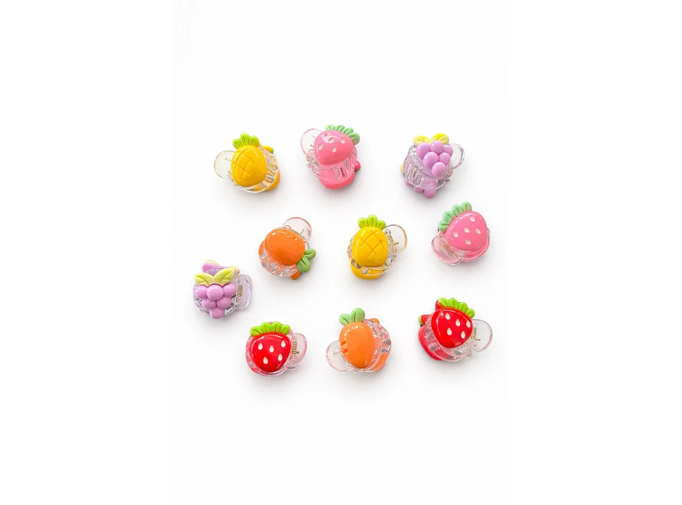 10lu Karışık Figürlü Mini Mandal Toka Set