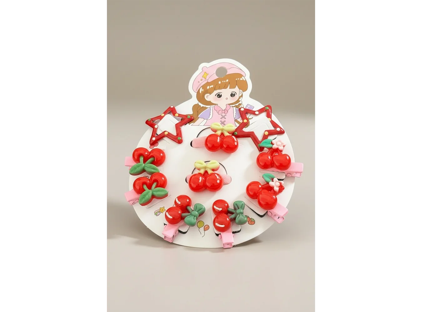 10lu Karışık Figürlü Mini Toka Set