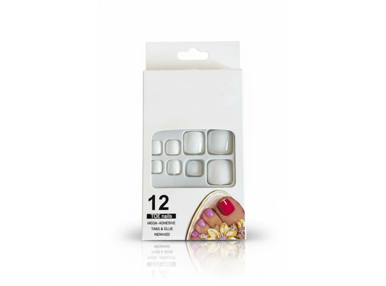 12li Beyaz Renk Takma Tırnak Set (Yapıştırıcılı)