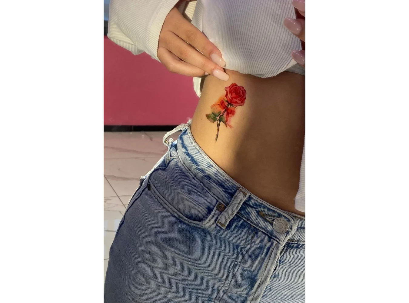Geçici Gül Figürlü Mini Dövme Tattoo