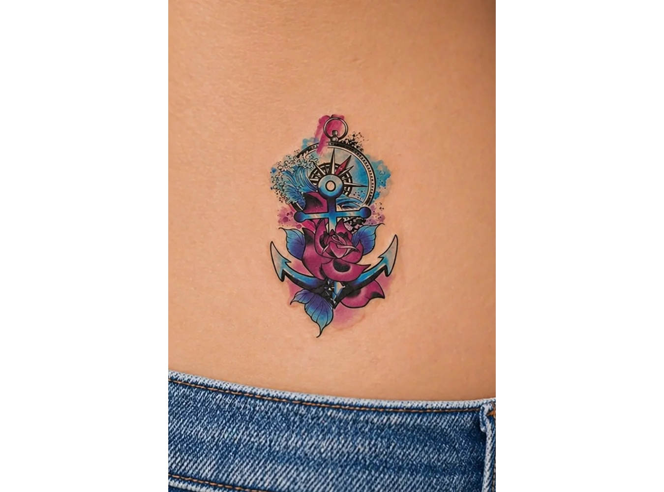 Geçici Çapa Figürlü Mini Dövme Tattoo