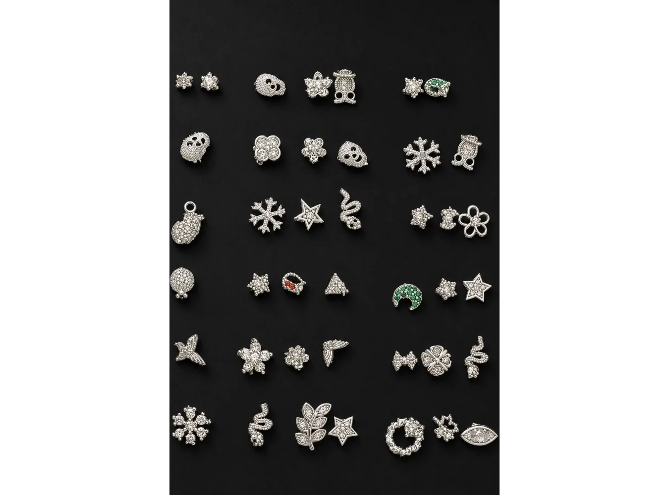 240lı Gümüş Renk Karışık Figürlü Piercing Set