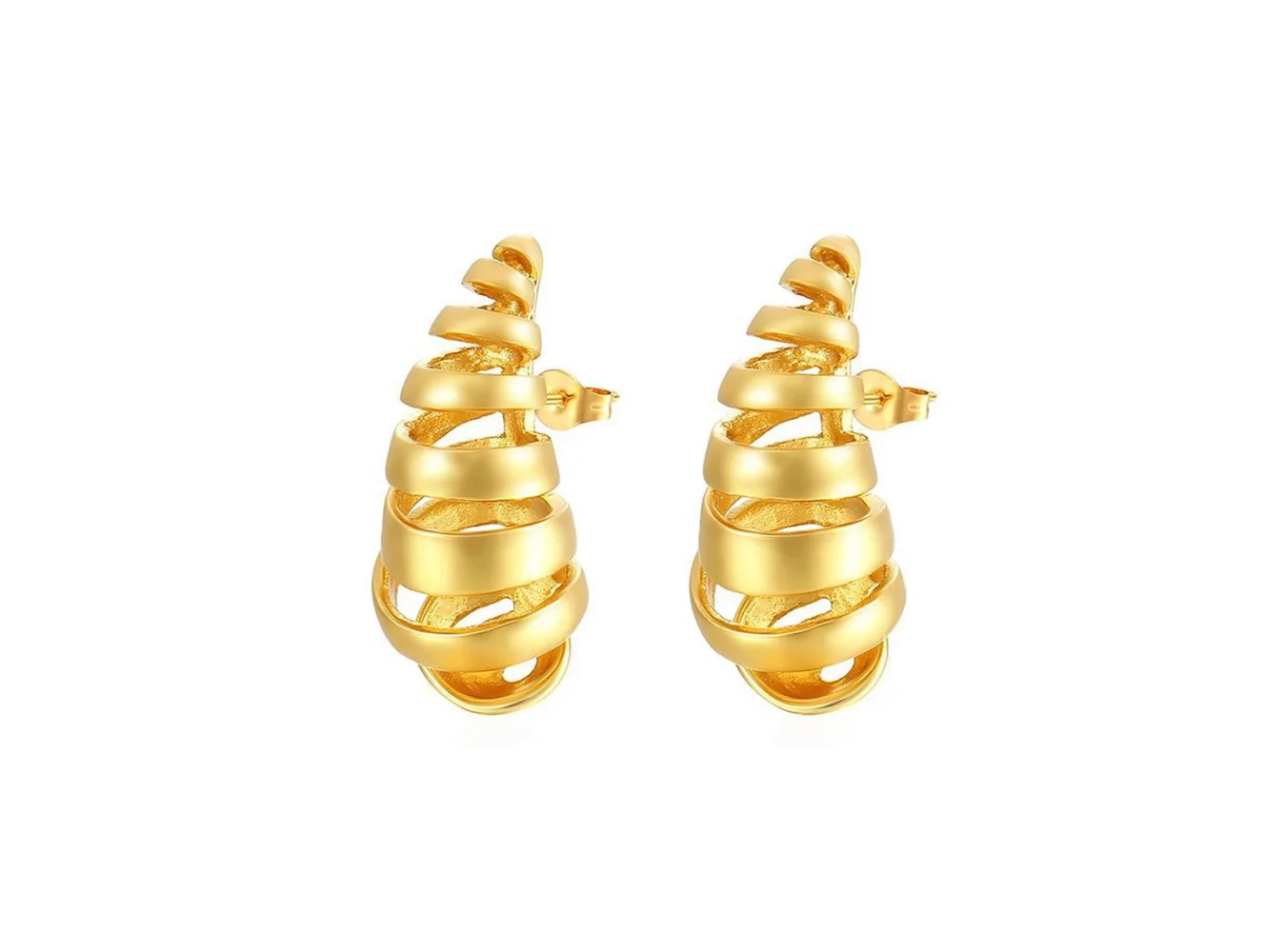 Altın Renk Çelik Bottega Küpe (Çift)